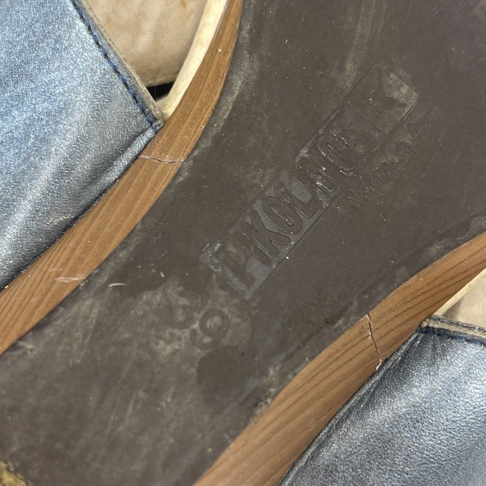 PIKOLINOS Womens 39 (US 8.5-9) Marino Gray Leather Sandals Made in Spain - Picture 12 of 12